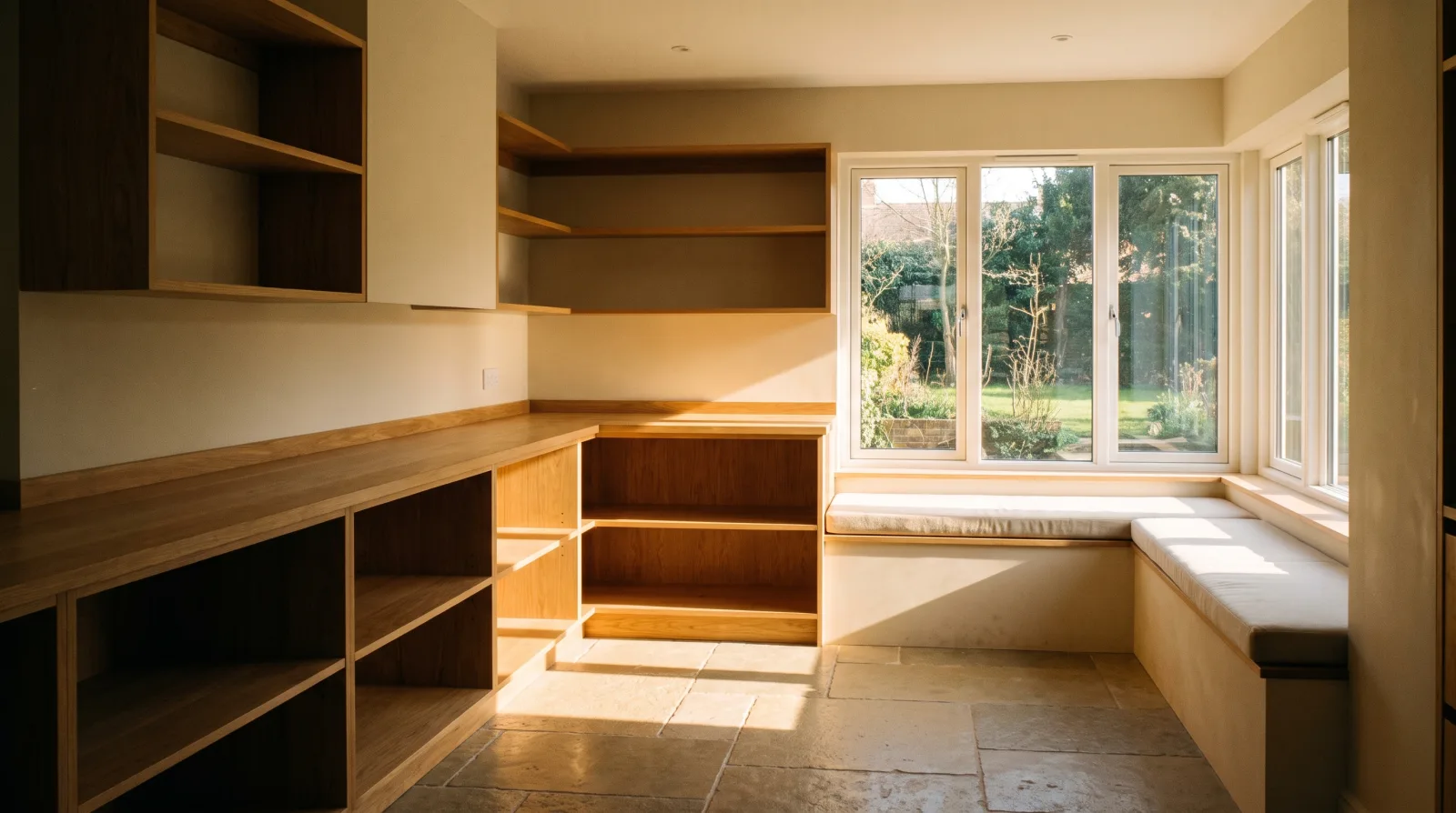An empty, quiet room set up as a calm planning space for fiduciary paperwork-free discussion