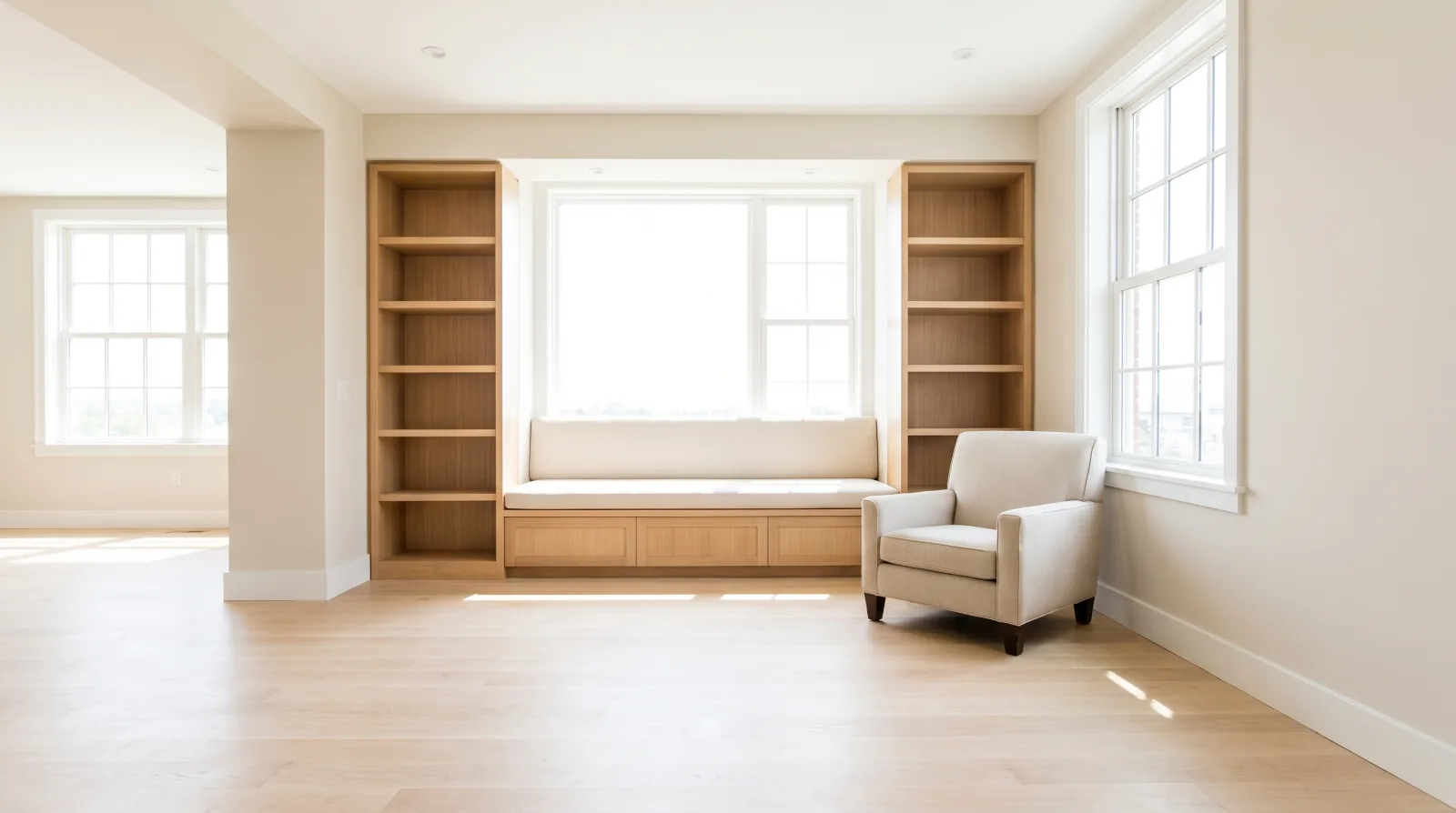 An empty, tidy room prepared for a private estate valuation consultation